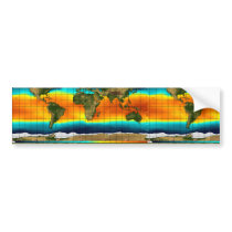 COLOR WORLD MAP BUMPER STICKERS