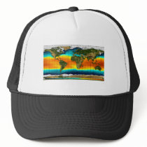 COLOR WORLD MAP HAT