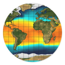 COLOR WORLD MAP ROUND STICKER