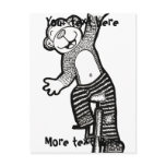 Colorable Unicycle Monkey postcards