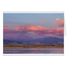 Colorado Front Range Longs Peak Full Moon Sunrise Cards