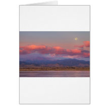 Colorado Front Range Longs Peak Full Moon Sunrise Greeting Card
