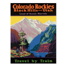Colorado Rockies Vintage American Travel Poster Postcards
