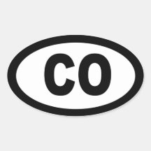 Colorado - sheet of 4 oval car stickers