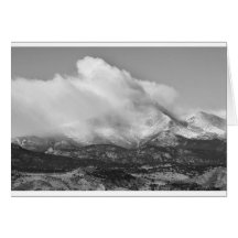 Colorado Twin Peaks Winter Weather View BW Cards