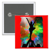 Colorburst Background with Cheerleraders Button