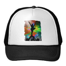 Colorburst Background with Cheerleraders Hats