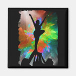 Colorburst Background with Cheerleraders Refrigerator Magnets