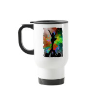 Colorburst Background with Cheerleraders Coffee Mug
