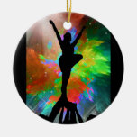 Colorburst Background with Cheerleraders Ornament
