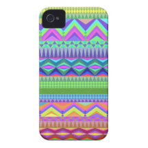 Colorful Abstract Aztec Pattern iPhone 4 Cover