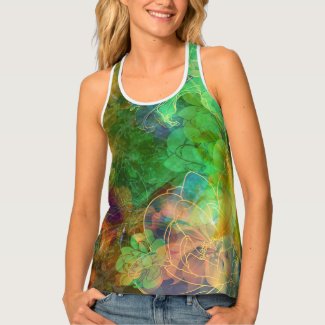 Colorful Abstract Flowers Tank Top