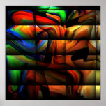 COLORFUL ABSTRACT VIBRANT HOME OFFICE DECOR by Teo posters