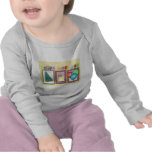 Colorful birthday hat, cake and balloons! t shirt
