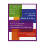 Colorful blocked Invitation or thank you card Post Cards