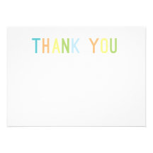 Colorful Cheer Thank You Flat Cards