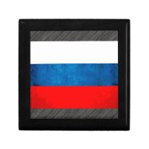 Colorful Contrast RussianFlag Trinket Boxes