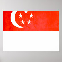 Colorful Contrast SingaporeanFlag Poster