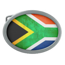 Colorful Contrast South AfricanFlag Belt Buckle