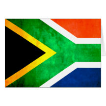 Colorful Contrast South AfricanFlag Greeting Cards