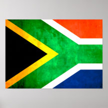 Colorful Contrast South AfricanFlag Posters