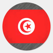Colorful Contrast TunisianFlag Round Sticker