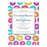Colorful country flowers wedding invitation