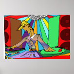 Colorful DJ Drawing Poster