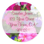 colorful flowers Address Labels Round Stickers