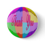 Colorful Flowers Thank You Buttons