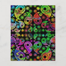 Colorful Funky Paisley Pattern. Personalized Flyer