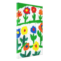 Colorful garden gallery wrap canvas