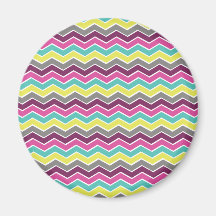 Colorful girly chevron magnets