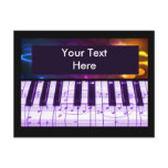 Colorful Grand Piano Keyboard and Music Notes Postcard
