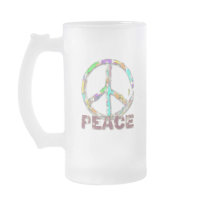 COLORFUL GRUNGE STYLE PEACE SIGN COFFEE MUG