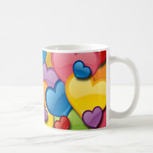 COLORFUL HEARTS COLLAGE COFFEE MUG
