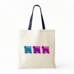 Colorful Irish Water Spaniel Silhouettes Canvas Bags