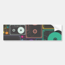 Colorful Mix Tapes Bumper Stickers