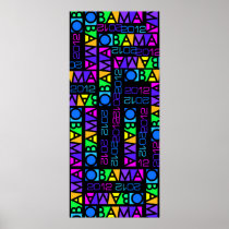 Colorful OBAMA 2012 poster, 14 x 32 inches