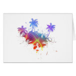 Colorful Palm Trees Illustration Greeting Card
