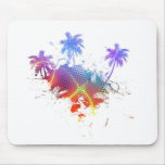 Colorful Palm Trees Illustration Mouse Pads
