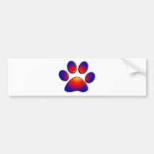 COLORFUL PAW BUMPER STICKER