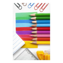 Colorful pencils personalized stationery