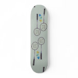 Colorful racquets and birds custom skate board