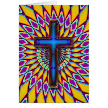 COLORFUL RETRO CROSS GREETING CARD