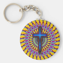 COLORFUL RETRO CROSS KEY CHAIN