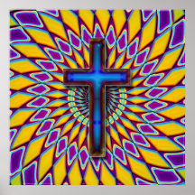 COLORFUL RETRO CROSS PRINT