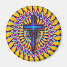COLORFUL RETRO CROSS REFRIGERATOR MAGNETS