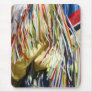 Colorful shimmer fringe close up mouse pads