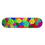 COLORFUL SMILEY FACES COLLAGE CUSTOM SKATE BOARD
